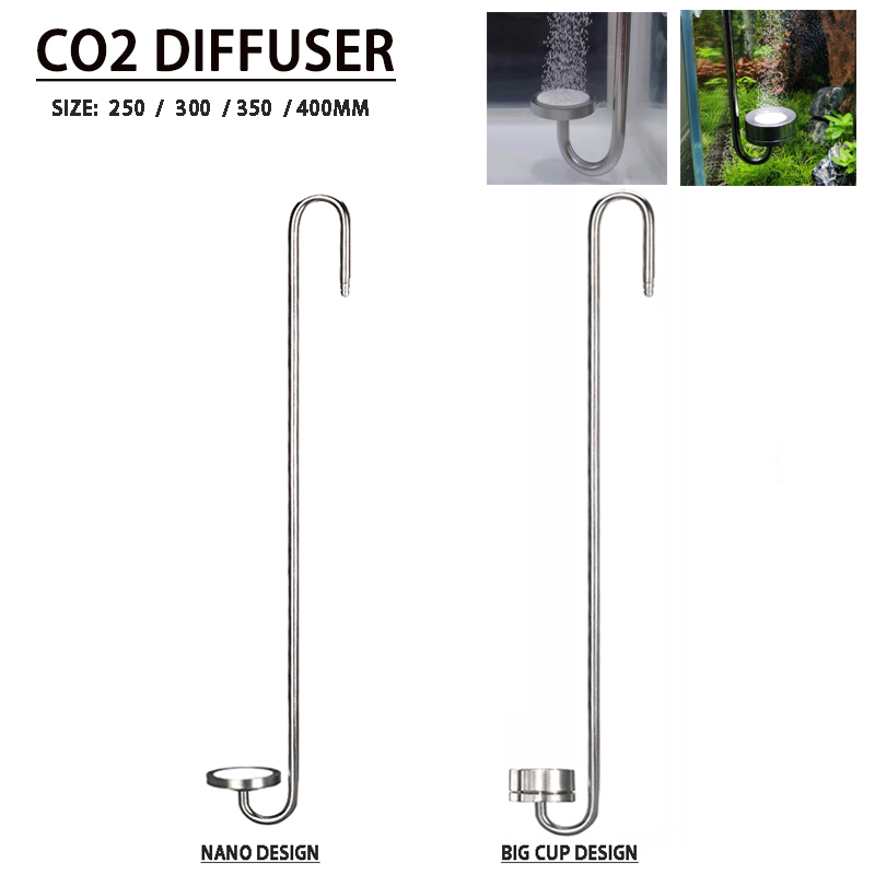 Glass Co2 Drop Checker - ZRDR Aquarium CO2 Diffuser Stainless Steel
