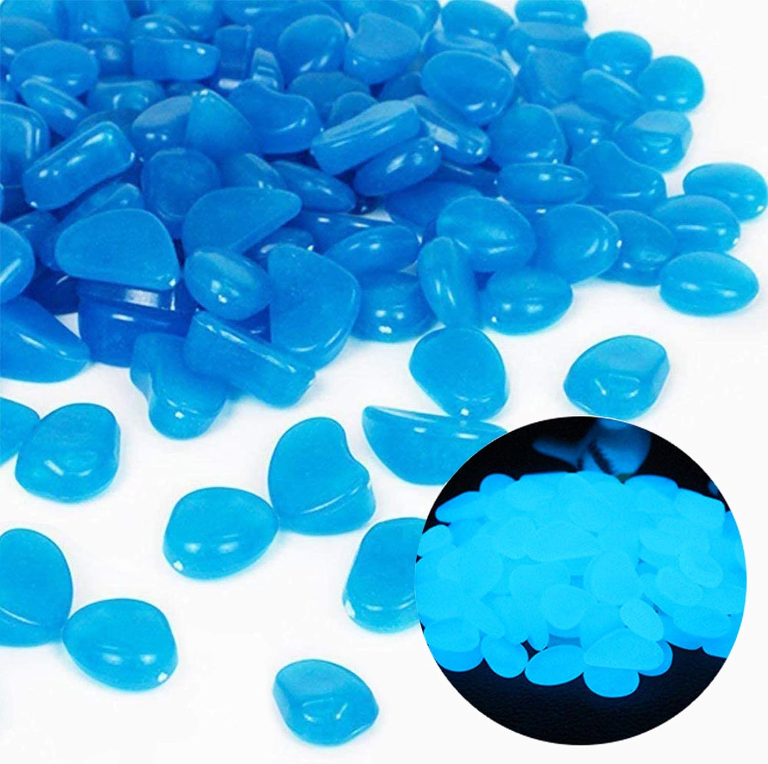 Fish Tank Rocks Glow Blue Pebb - مراجعة Aquarium Plant Ornament وسعره