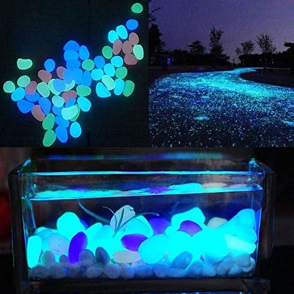 Fish Tank Rocks Glow Blue Pebb - مراجعة Aquarium Plant Ornament وسعره
