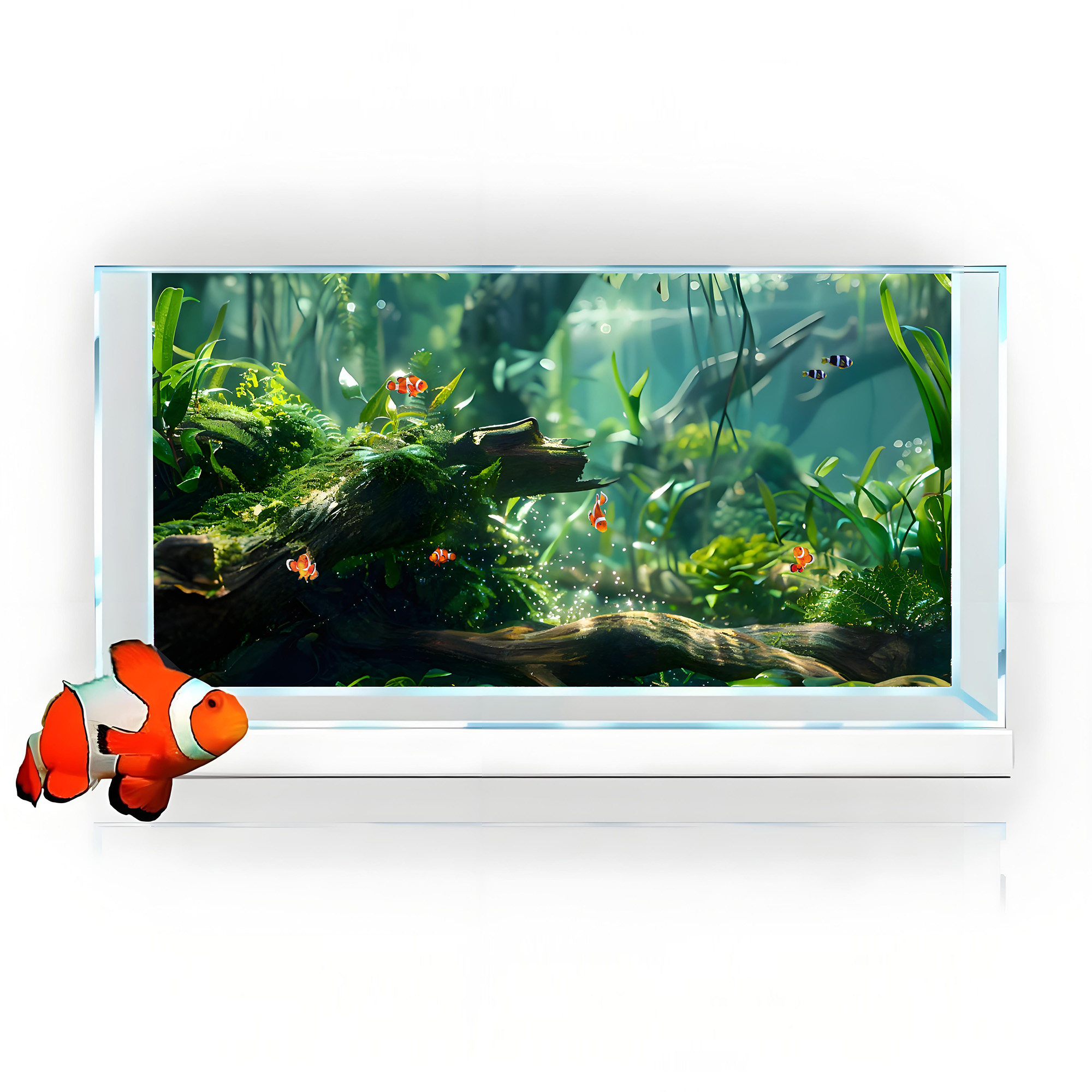 Riverbed trees，Fish tank backg - مراجعة Aquarium Plant Guide وسعره